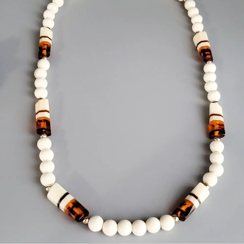 Vintage Rootbeer Lucite‎ Beads Long Necklace 30